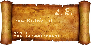 Leeb Richárd névjegykártya
